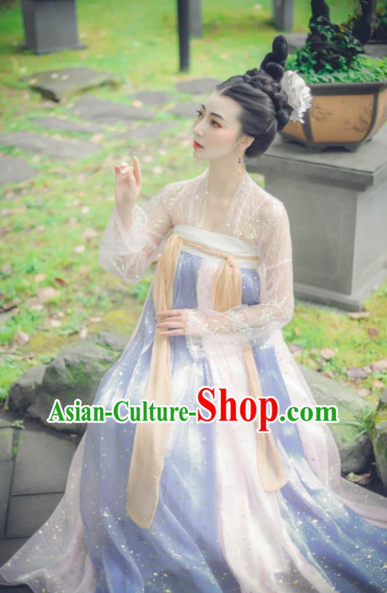 Chinese Ancient Fairy Dress Tang Dynasty Young Women Garment Costumes Traditional Hanfu Clothing