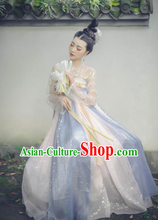 Chinese Ancient Fairy Dress Tang Dynasty Young Women Garment Costumes Traditional Hanfu Clothing