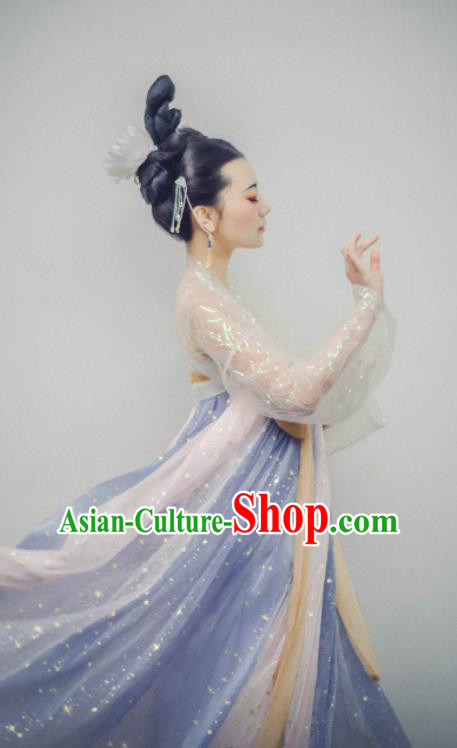 Chinese Ancient Fairy Dress Tang Dynasty Young Women Garment Costumes Traditional Hanfu Clothing