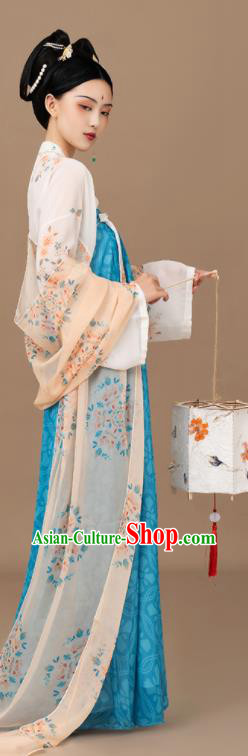 Chinese Tang Dynasty Garment Costume Traditional Embroidered Hanfu Dress Ancient Palace Lady Clothing