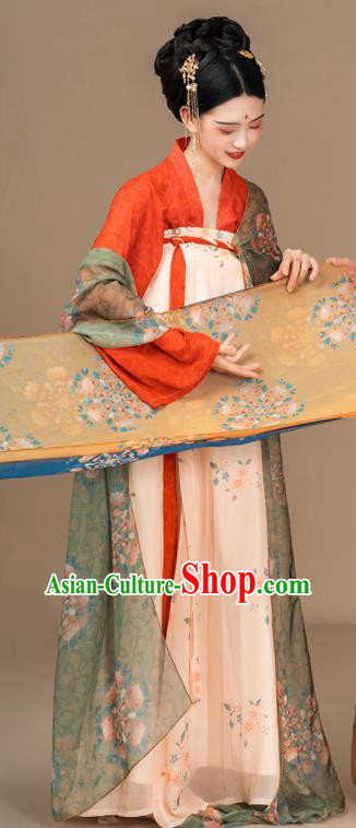 Chinese Ancient Beautiful Woman Clothing Tang Dynasty Princess Garment Costume Traditional Hanfu Dress