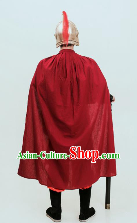 Chinese Ancient General Armor Tang Dynasty Soldier Traditional Golden Armour Set