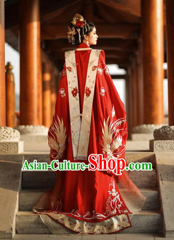 Chinese Traditional Wedding Garment Costumes Song Dynasty Bride and Groom Embroidered Clothing Complete Set