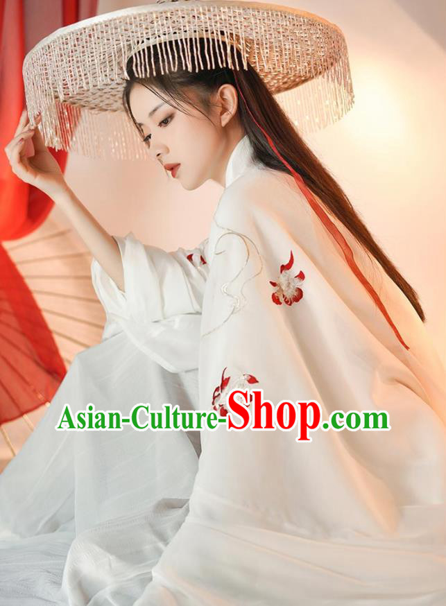 Chinese Ancient Prince White Clothing Song Dynasty Scholar Costumes Traditional Hanfu Garments