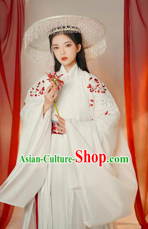 Chinese Ancient Prince White Clothing Song Dynasty Scholar Costumes Traditional Hanfu Garments