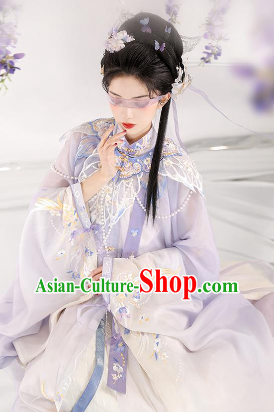 Chinese Ancient Palace Lady Clothing Ming Dynasty Princess Embroidered Dress Traditional Hanfu Garment Costumes