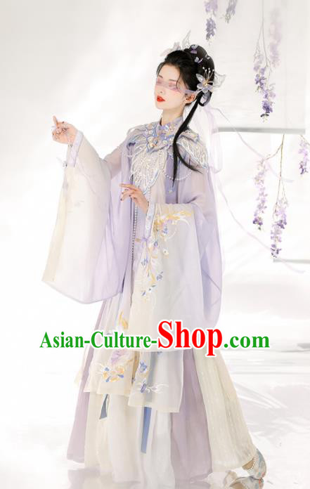 Chinese Ancient Palace Lady Clothing Ming Dynasty Princess Embroidered Dress Traditional Hanfu Garment Costumes