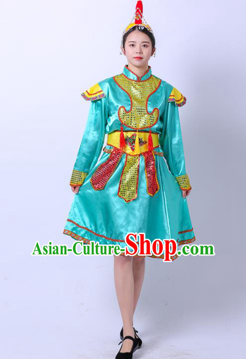 Chinese Heilongjiang Province Dance Clothing Ewenki Nationality Dance Outfit Ethnic Girl Folk Dance Costume