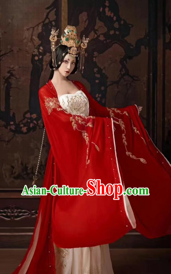 Chinese Ancient Imperial Concubine Clothing Tang Dynasty Royal Empress Garment Costumes