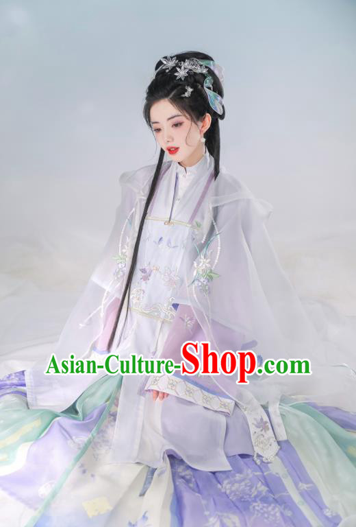 Chinese Ming Dynasty Historical Costumes Ancient Noble Lady Garments Traditional Hanfu Clothing