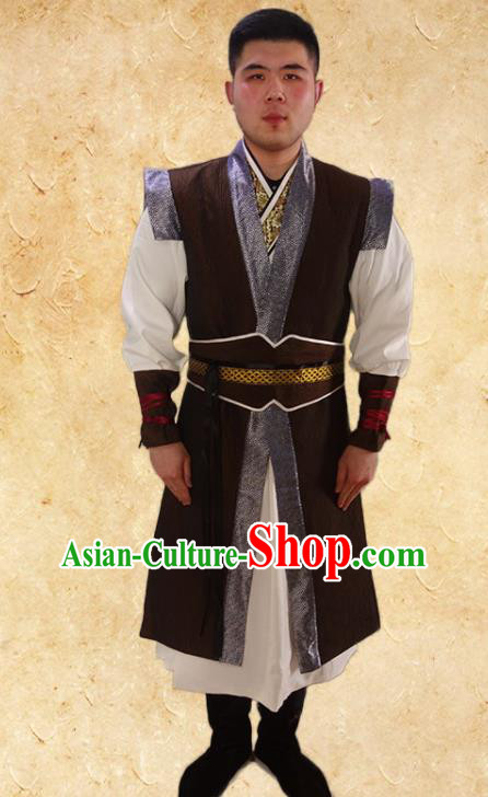 Chinese Ancient Swordsman Costumes Traditional Garments Song Dynasty Hero Guo Jing Clothing