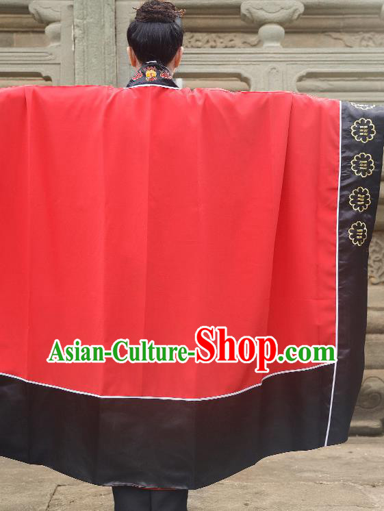 Chinese Handmade Silk Taoist Robe Embroidered Dragon Red Robe Traditional Taoism Priest Frock