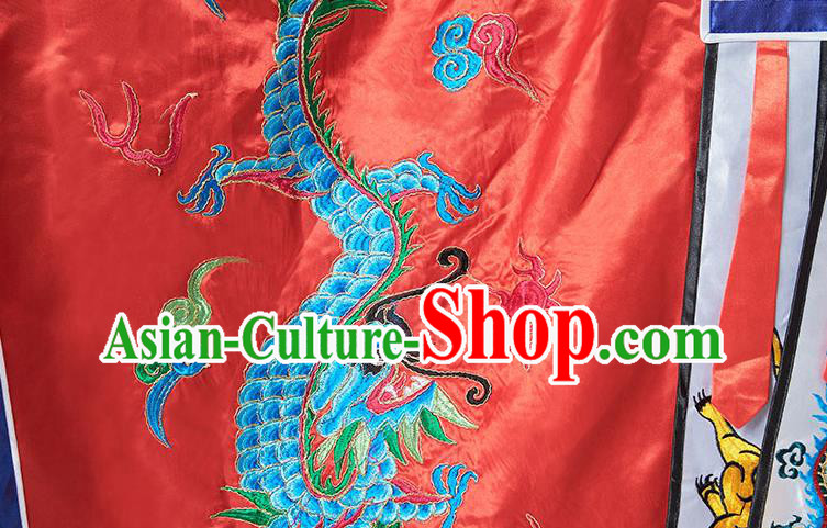 Chinese Embroidered Dragon Robe Priest Master Garment Traditional Taoism Frock Handmade Red Taoist Robe
