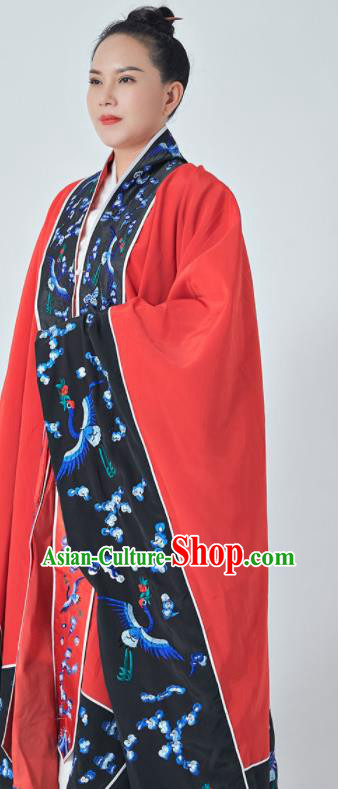 Chinese Taoist Master Costume Traditional Embroidered Red Priest Frock Taoism Ritual Robe San Qing Garment