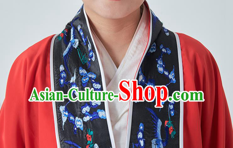 Chinese Taoist Master Costume Traditional Embroidered Red Priest Frock Taoism Ritual Robe San Qing Garment