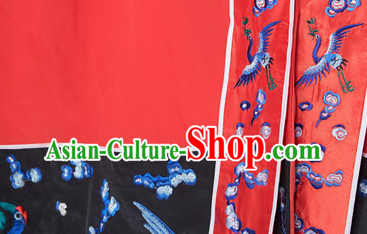Chinese Taoist Master Costume Traditional Embroidered Red Priest Frock Taoism Ritual Robe San Qing Garment