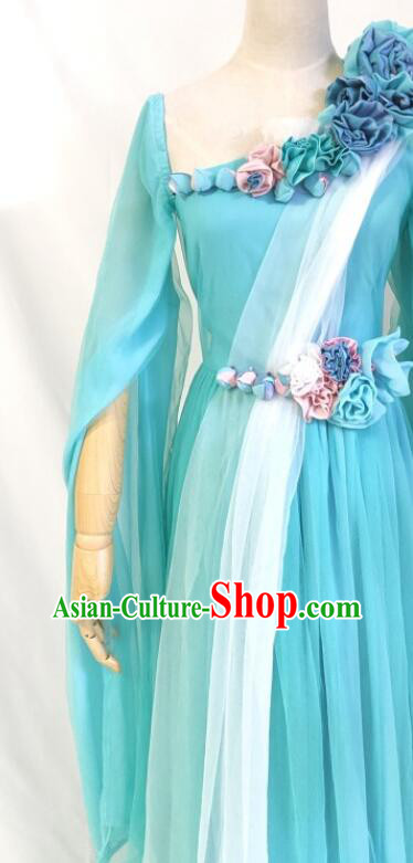 Chinese Ancient Swordswoman Green Dress TV Series Bloody Romance Wan Mei Garment Costumes