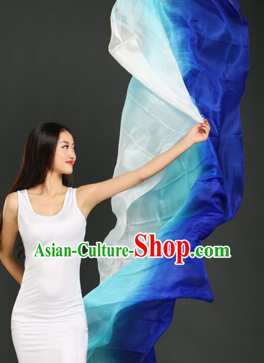 Top Belly Dance Props Indian Raks Sharki Veil Shawl Gradient Blue to White Kerchief