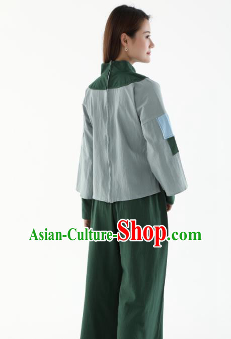 Chinese Cosplay Village Girl Green Outfit Ancient Poor Lady Garment Costumes