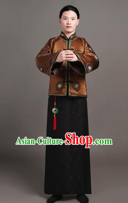 Chinese Traditional Costumes Qing Dynasty Rich Man Garments Ancient Landlord Clothing