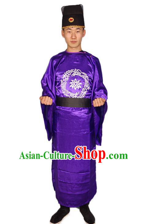 Chinese Ming Dynasty Chamberlain Vestment Traditional Official Clothing Ancient Eunuch Costumes