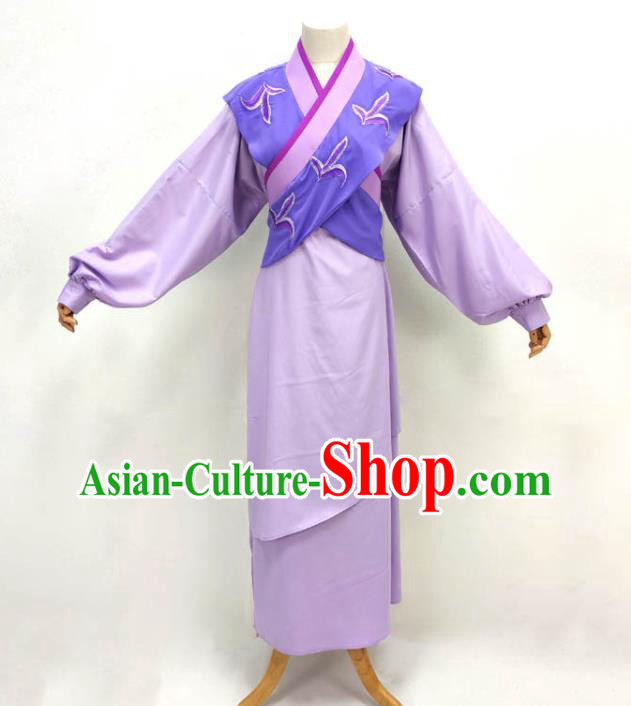 Chinese Shaoxing Opera Clothing Peking Opera Garment Costume Ancient Manservant Purple Outfit