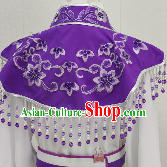 Chinese Peking Opera Actress Garment Costume Ancient Fairy White Dress Shaoxing Opera Bai Suzhen Clothing