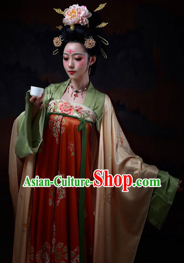 Chinese Tang Dynasty Historical Costumes Ancient Court Beauty Clothing Traditional Hanfu Dress