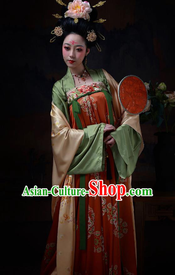 Chinese Tang Dynasty Historical Costumes Ancient Court Beauty Clothing Traditional Hanfu Dress