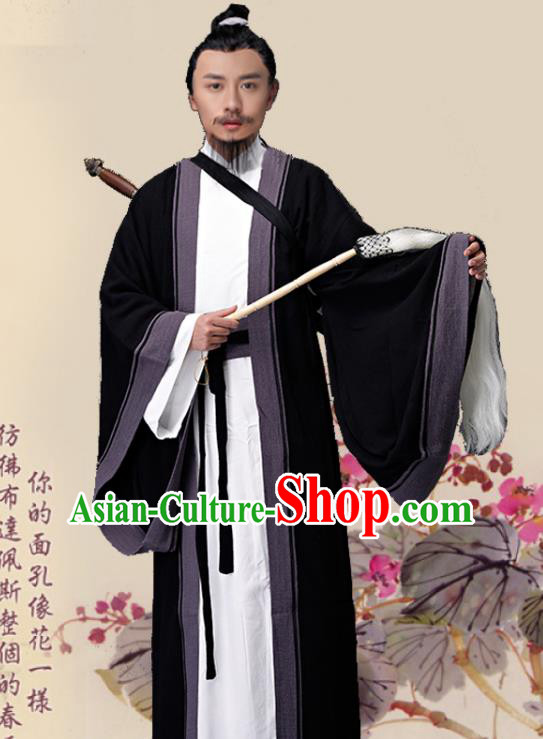 Chinese Drama Water Margin Gongsun Sheng Garments Song Dynasty Costumes Ancient Taoist Priest Clothing
