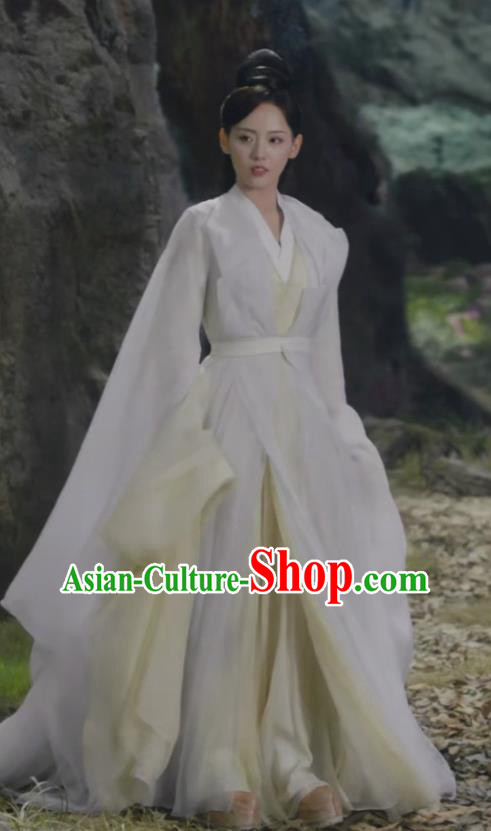 Chinese Fairy Garment Costumes Goddess Clothing TV Series Ancient Love Poetry Wu Huan White Dress