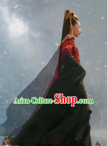 Chinese Goddess Garment Costumes Swordswoman Clothing TV Series Ancient Love Poetry Hou Chi Dress