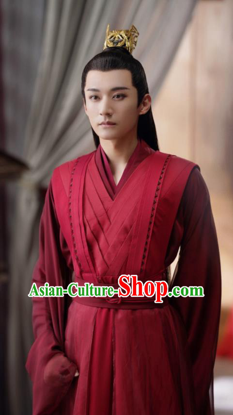 Chinese Wedding Clothing TV Series Ancient Love Poetry Tian Qi Red Outfit Ancient Heaven Immortal Garment Costume