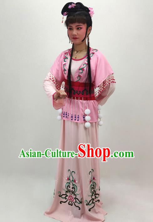 Chinese Beijing Opera Diva Pink Dress Shaoxing Opera Young Lady Clothing Ancient Fairy Costume