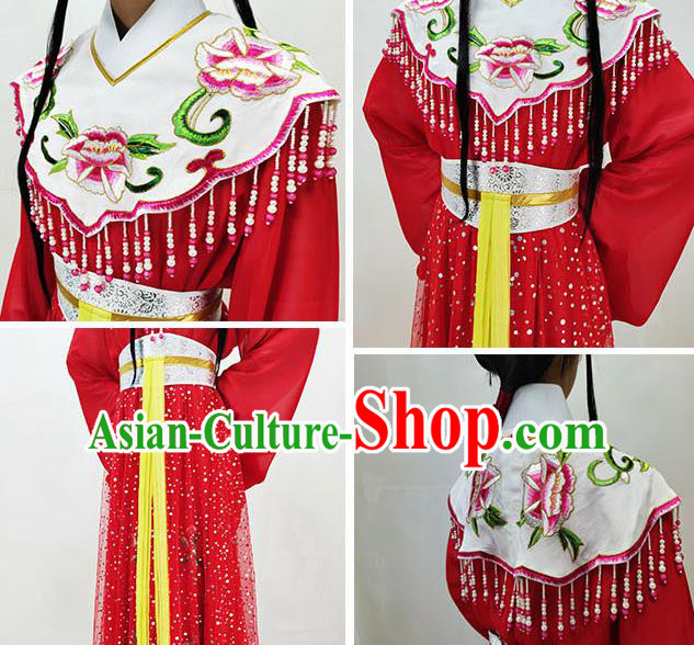 Chinese Ancient Fairy Costume Beijing Opera Diva Red Dress Shaoxing Opera Princess Clothing