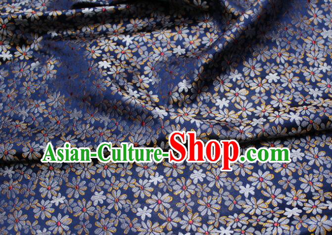 Chinese Classical Fabric Cheongsam Material Dark Blue Brocade Fabric