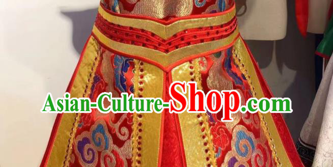 Chinese Mongol Nationality Garment Children Dance Mongolian Dress Folk Dance Costume