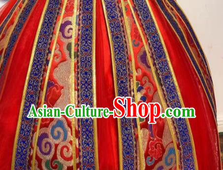 Chinese Folk Dance Costume Mongol Nationality Garment Children Dance Mongolian Red Dress