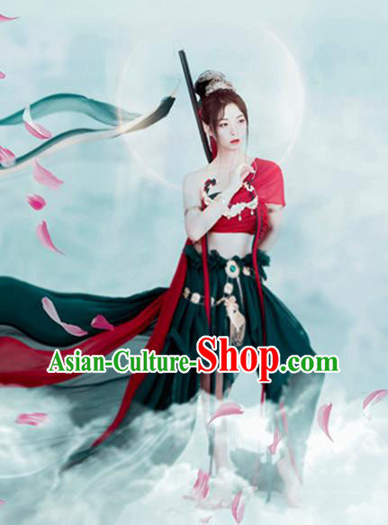 Chinese Ancient Goddess Dress Costume Dunhuang Flying Apsaras Dance Clothing