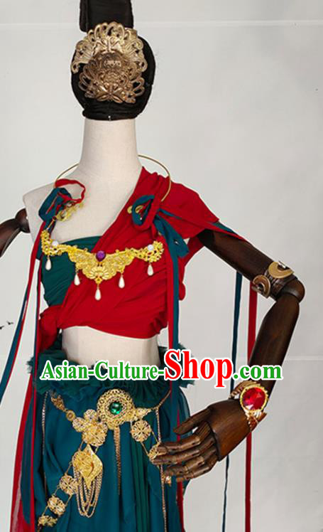 Chinese Ancient Goddess Dress Costume Dunhuang Flying Apsaras Dance Clothing