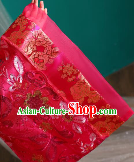 Chinese Children Clothing Ancient Princess Magenta Trailing Dress Tang Dynasty Imperial Empress Garment Costume