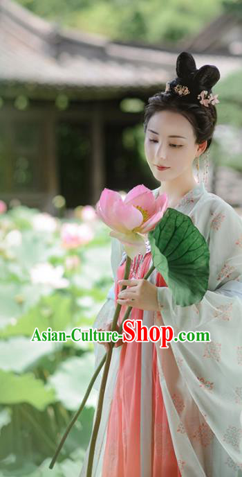 Chinese Ancient Palace Infanta Garment Costumes Tang Dynasty Princess Clothing Traditional Pink Hanfu Dress