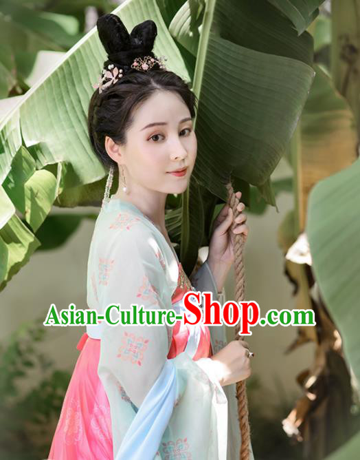 Chinese Ancient Palace Infanta Garment Costumes Tang Dynasty Princess Clothing Traditional Pink Hanfu Dress