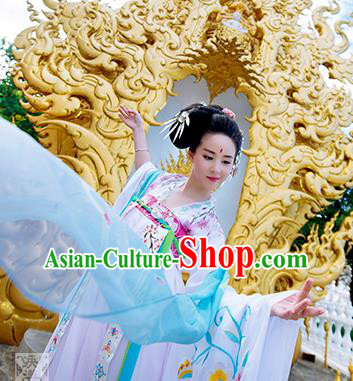 Chinese Ancient Empress Garment Costumes Tang Dynasty Court Woman Clothing Traditional Embroidered Hanfu Dress