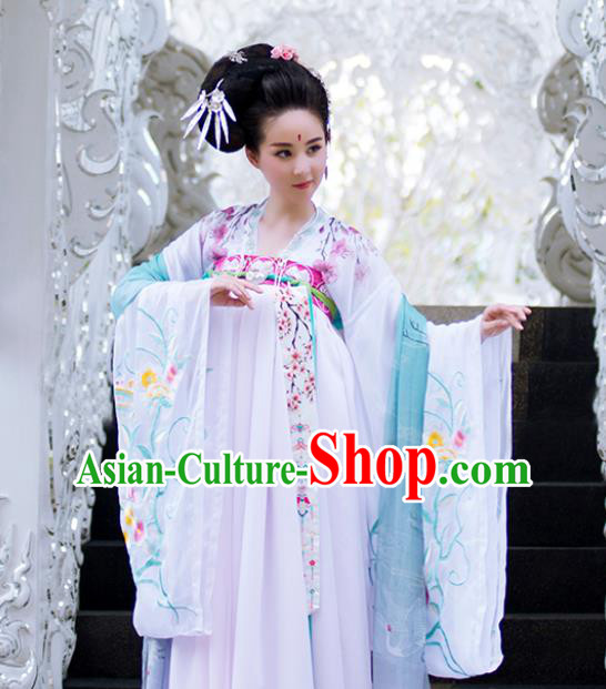 Chinese Ancient Empress Garment Costumes Tang Dynasty Court Woman Clothing Traditional Embroidered Hanfu Dress