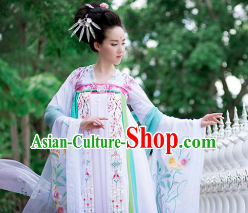 Chinese Ancient Empress Garment Costumes Tang Dynasty Court Woman Clothing Traditional Embroidered Hanfu Dress