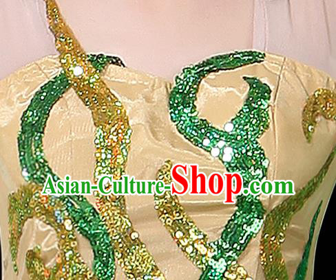 Chinese Spring Festival Gala Opening Dance Dress Modern Dance Clothing Green Leaf Costume