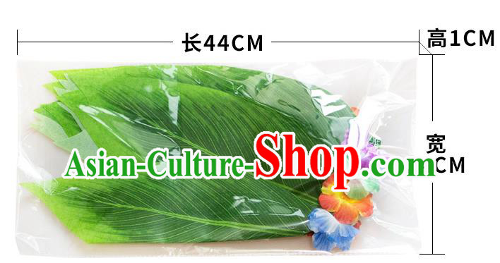 Top Hawaiian Dance Costume Green Leaf Skirt Jungle Theme Performance Clothing