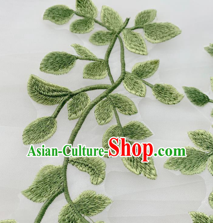 Top Embroidered Green Leaves Patch Garment Tree Branch Accessories