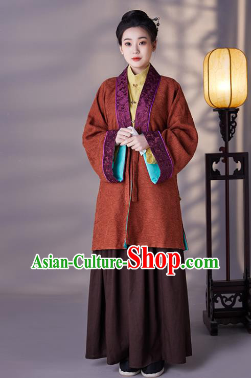 Chinese Ancient Noble Woman Garment Costumes Ming Dynasty Dowager Countess Clothing